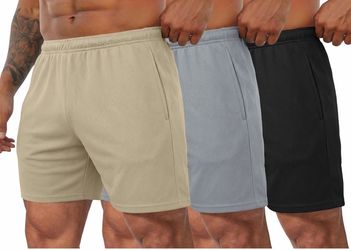 COOFANDY Men's Workout Gym Shorts (Pack of 3)
