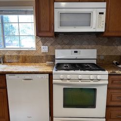 Whirlpool Dishwasher, Microwave, and Stove