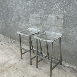 Two Bar Stools Acrylic 