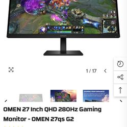 Omen 27 Inch QHD  280 Gaming Monitor 27qs G2