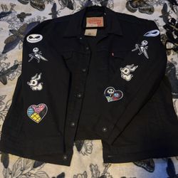Levi’s Custom Black Nightmare Before Christmas Jean Jacket Denim Outerwear