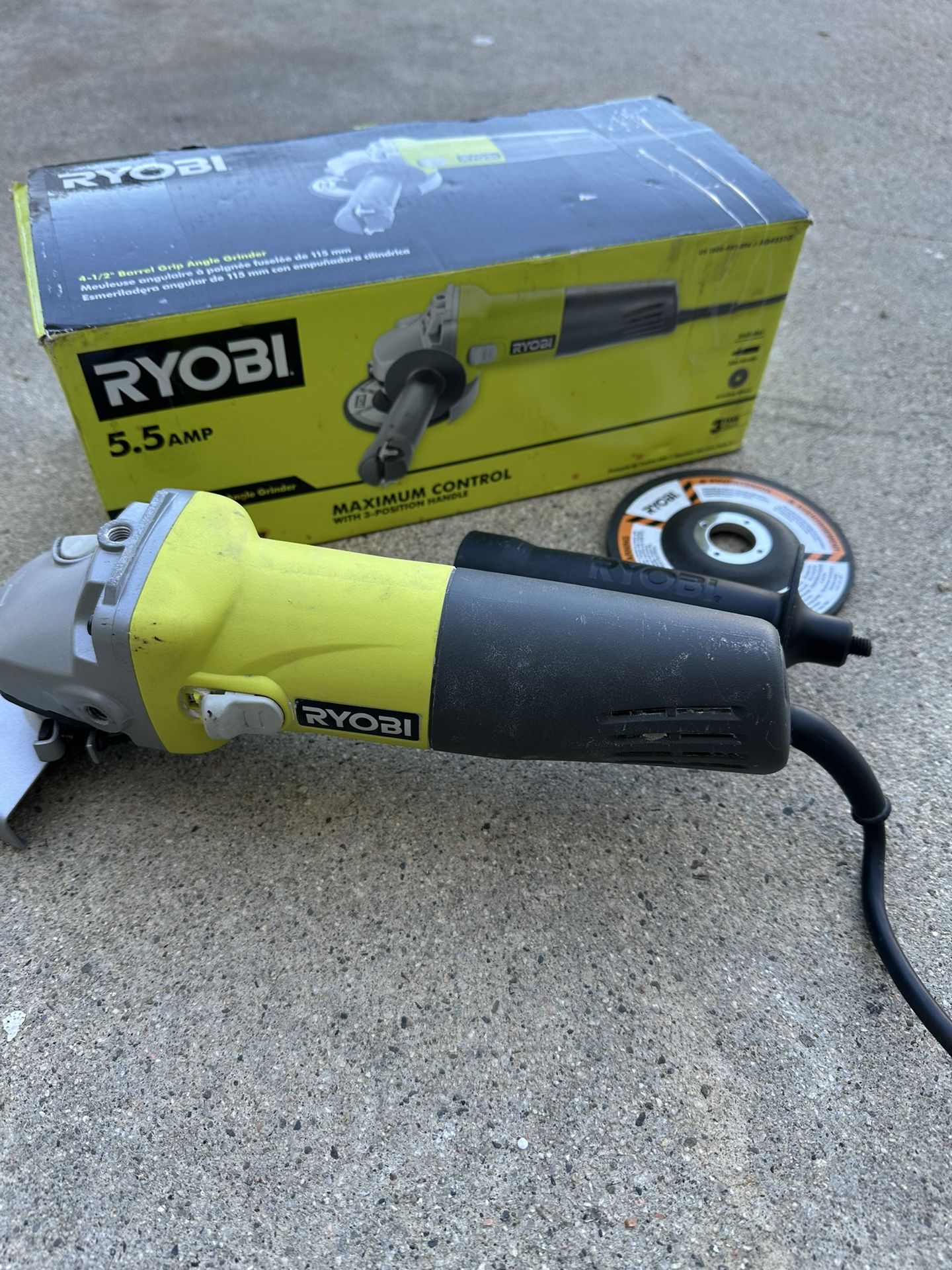 RYOBI 5.5 Amp Corded 4-1/2 in. Angle Grinder  