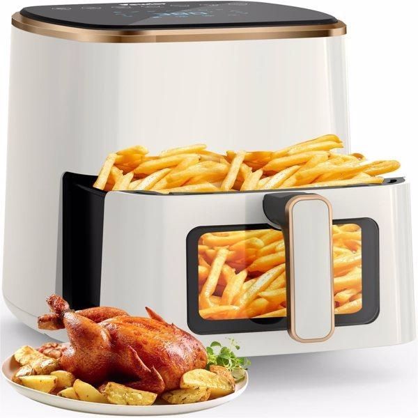 VEWIOR 5.3Qt Air Fryer with Window, 7 Presets, Digital Touchscreen, Nonstick Basket
