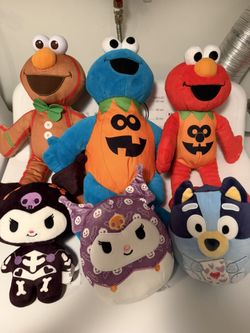 Sesame Street Cookie Monster Hello Kitty Kurumi Bluey Stuffed Animals Plush Toys, Squishmallows