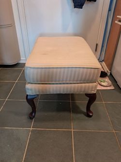Cream ottoman footstool bench