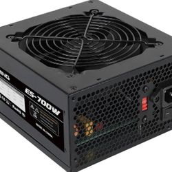 700W Power Supply Non Modular ATX PSU with 120mm Ultra Quiet Cooling Fan, Support 115/220V Switch, All Protections