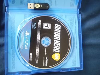 Guitar hero guitar,game, and USB for PS4