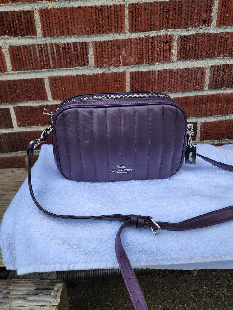 Coach Jes Crossbody With Linear Quilting Amethyst Purple