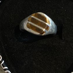 Taxco Mexico Vintage Tiger Eye Sterling Ring Size 7