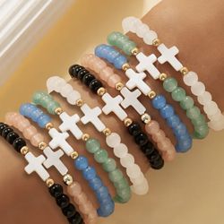 New Cross Beaded Bracelet Your Choice Color & Unicorn Bracelets- While Supplies Last SALE PRICE