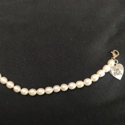 I Am Loved Authentic Pearl Bracelet With Stirling Silver Charm