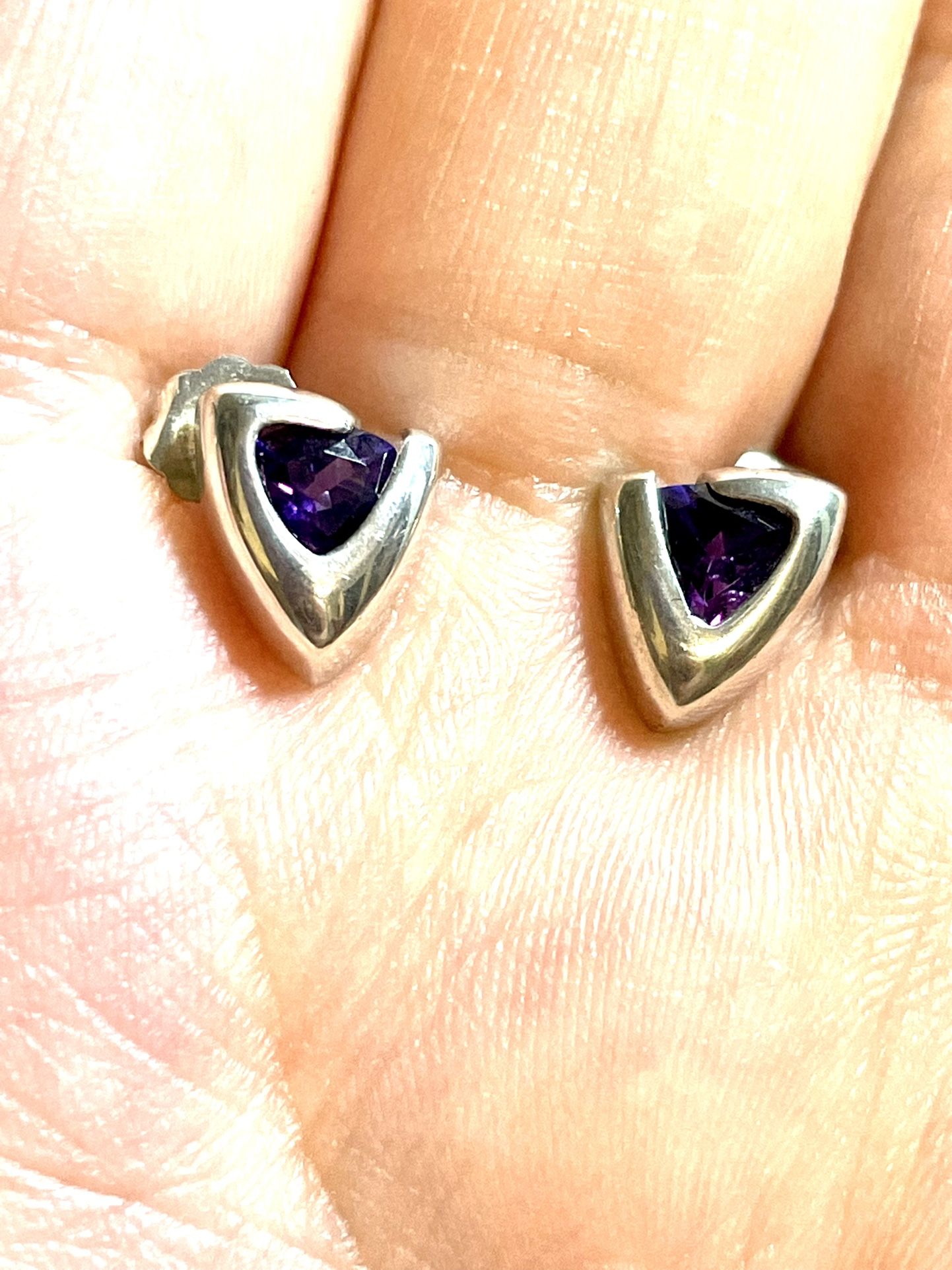 14k & .925 Amethyst Earrings