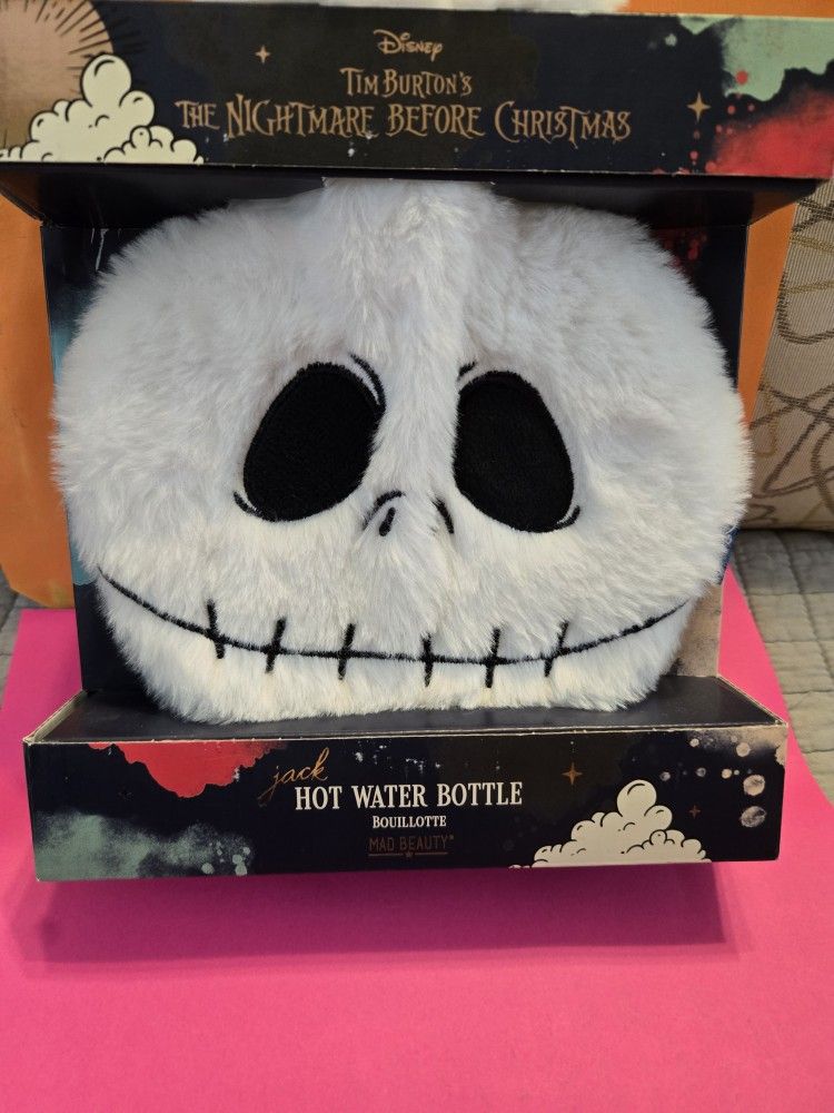 Disney NBX Jack Skellington Hot Water Bottle of Jack's Face Fuzzy