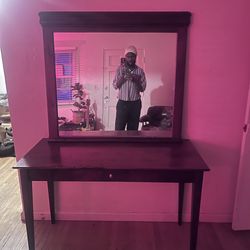 Perfect Sized Desk And Matching Mirror 