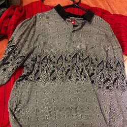 Supreme paisley Collard shirt XL