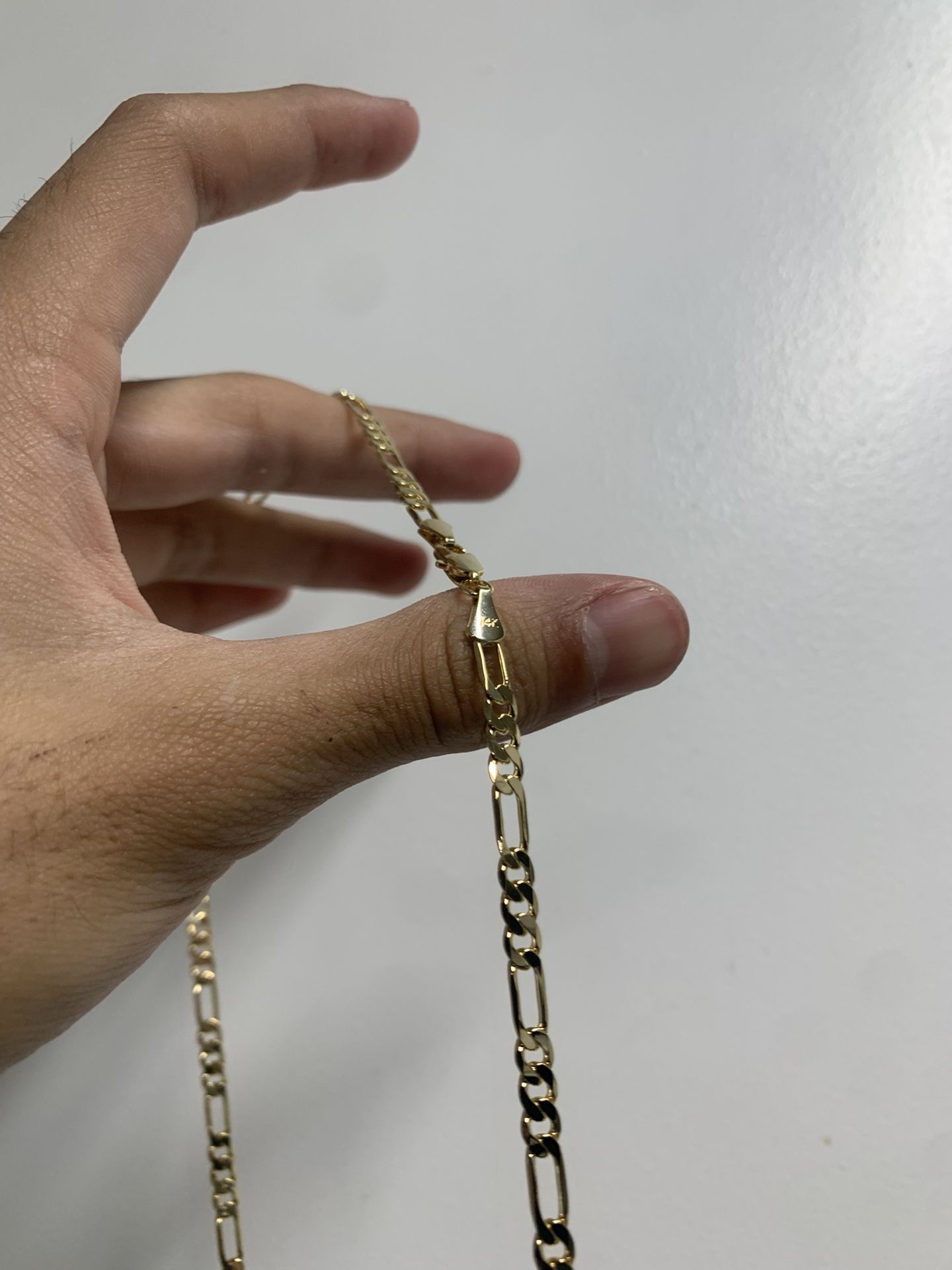 Figarro Chain 14k Solid Gold
