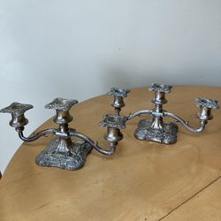 Two vintage candle holders 