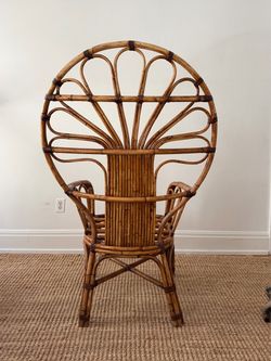 1970s Vintage Rattan Peacock Chair