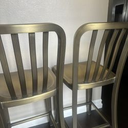 24” H Crate & Barrel Counter Stool Brass Gold Barstools $75