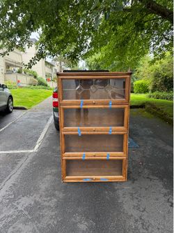 Wood Barrister Style Bookcase