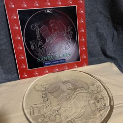 Glass Santa Platter