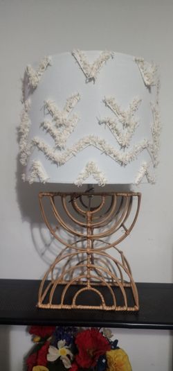 Rattan Table Lamp with Shade