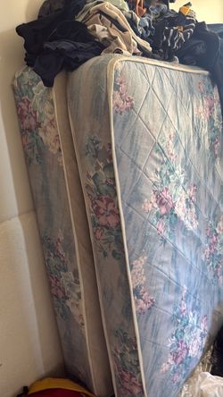 full size mattress, box spring, and frame