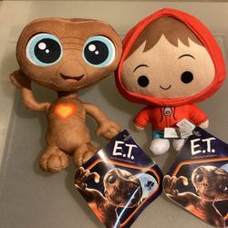 Extra Terrestrial  E.T. and Elliot  7” Plush Stuffed Toys 