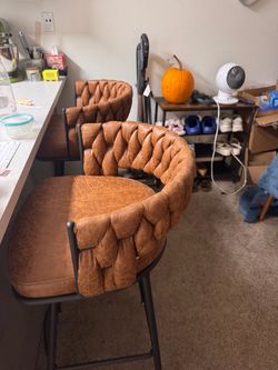 2 Suede Bar Stools