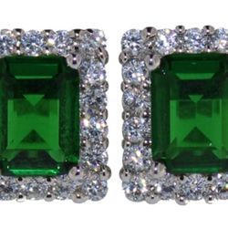 Emerald Cut 5.50 ct Emerald Earrings
