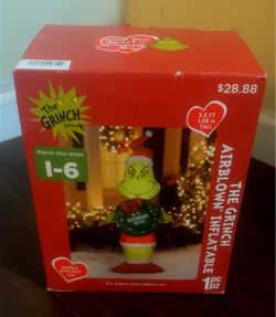 Christmas Grinch inflatable 5.5ft tall. $15