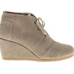 TOMS DESERT WEDGE BOOTIE - WOMEN'S Suade  Worn Once For A Picture. 
Size 7.5
