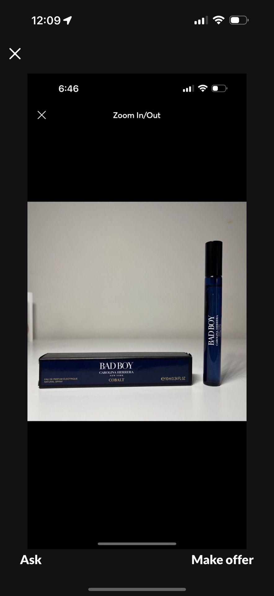 New men's 10ml fragrance Carolina Herrera boxed