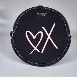 Victoria's Secret Black Canvas Coin Purse - New