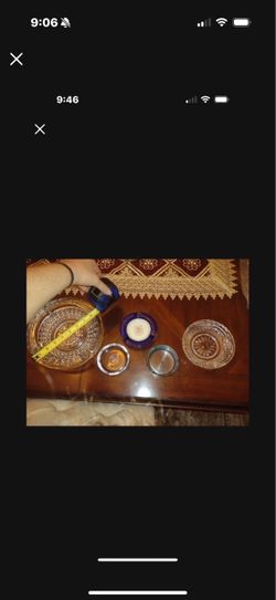 Five piece ashtrays, various sizes