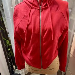Women's Fleece Full Zip Hooded Sweatshirt - All In Motion Red M