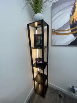 Modern Corner Plant Stand w/ Lights