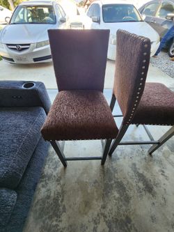 4 Kitchen Chairs Brown 