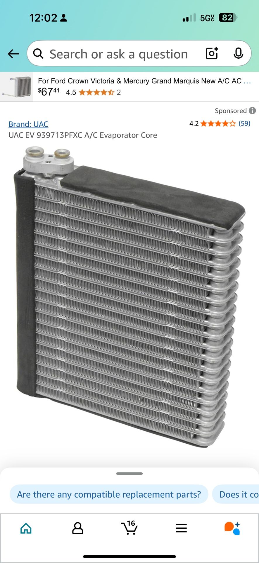 A/C Evaporator Core-Evaporator Plate Fin UAC EV 939713PFXC