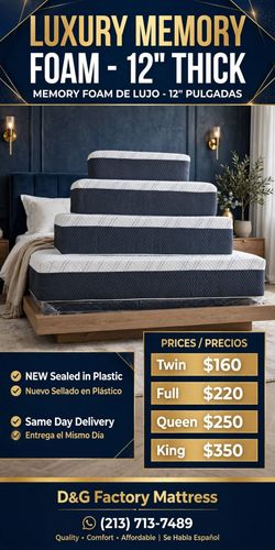 Queen Size Mattress Pillow Top 12" new mattress in a plastic sealed We offer same day delivery