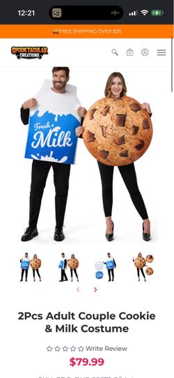 NEW!! Cookie & Milk Couples Costume S/M