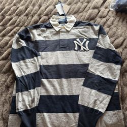 EXCLUSIVE NWT Yankees Ralph Lauren Rugby Long sleeve Polo Size L