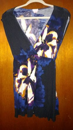 Floral black and blue dress