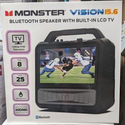 Monster Vision 15.6 Bluetooth speaker with built in LCD display