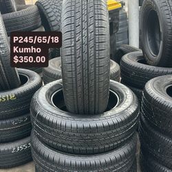 SET OF FOUR USED TIRES 245/65/18 KUMHO