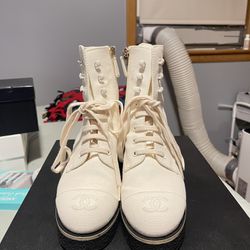 Chanel Canvas Boots