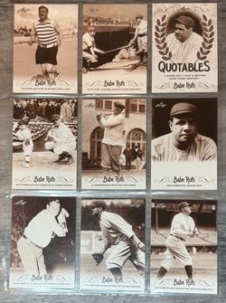 Leaf 2016 Babe Ruth Collection 9-Card Lot. New York Yankees