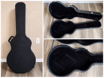 Black leather guitar case