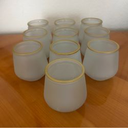 Frosted Glass Votive Candle Holders Set of 10