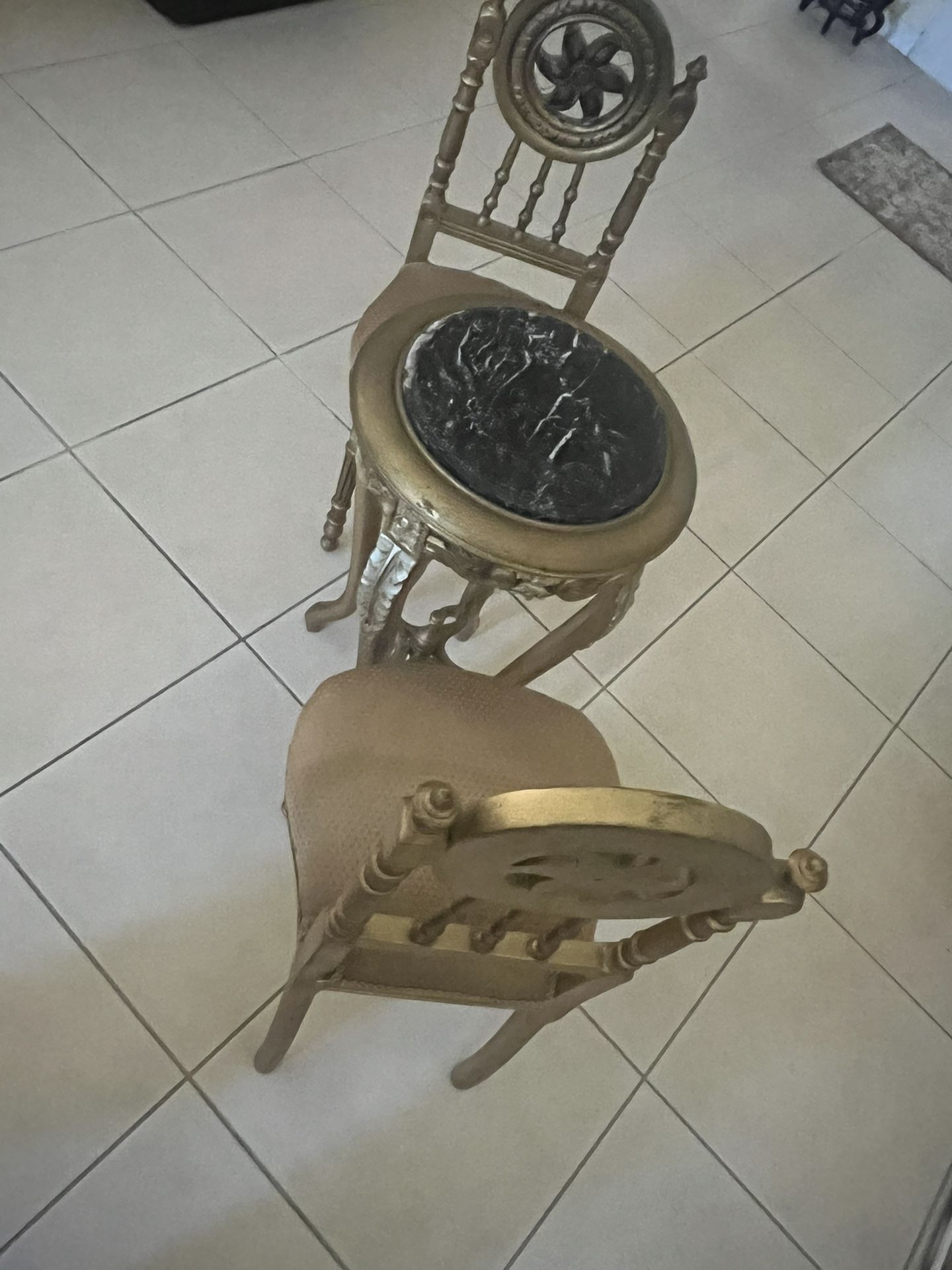 Gold Chairs with Table
